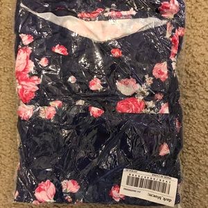 Navy floral off the shoulder maternity dress